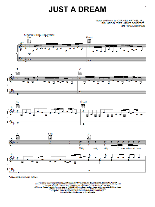 Nelly Just A Dream Sheet Music Notes & Chords for Piano, Vocal & Guitar (Right-Hand Melody) - Download or Print PDF