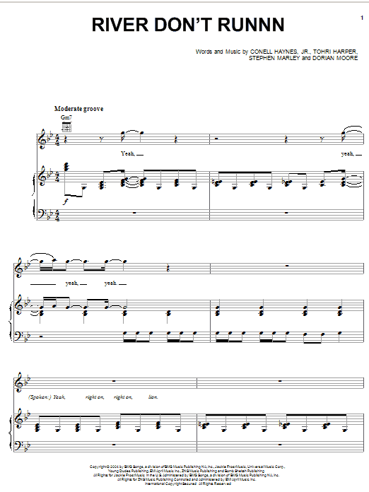 Nelly River Don't Runnn Sheet Music Notes & Chords for Piano, Vocal & Guitar (Right-Hand Melody) - Download or Print PDF Nelly River Don't Runnn Sheet Music Notes & Chords for Piano, Vocal & Guitar (Right-Hand Melody) - Download or Print PDF