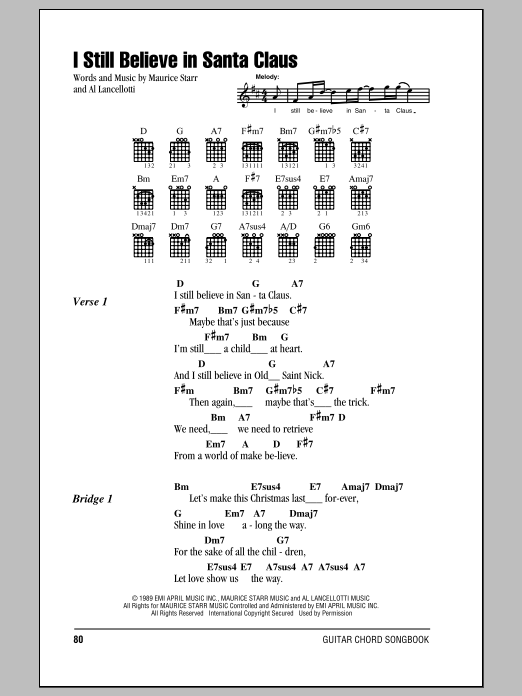 Al Lancellotti I Still Believe In Santa Claus Sheet Music Notes & Chords for Easy Guitar - Download or Print PDF
