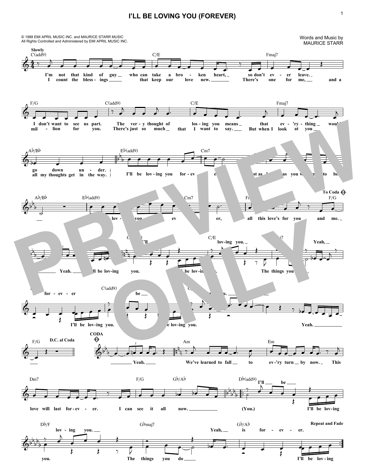 New Kids On The Block I'll Be Loving You (Forever) Sheet Music Notes & Chords for Melody Line, Lyrics & Chords - Download or Print PDF