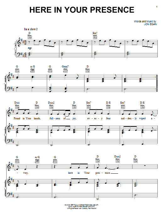 New Life Worship Here In Your Presence Sheet Music Notes & Chords for Piano, Vocal & Guitar (Right-Hand Melody) - Download or Print PDF New Life Worship Here In Your Presence Sheet Music Notes & Chords for Piano, Vocal & Guitar (Right-Hand Melody) - Download or Print PDF