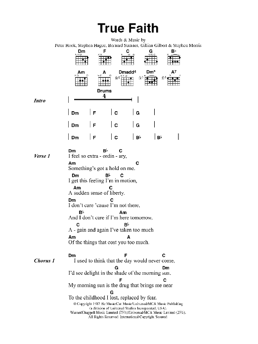 New Order True Faith Sheet Music Notes & Chords for Alto Saxophone - Download or Print PDF