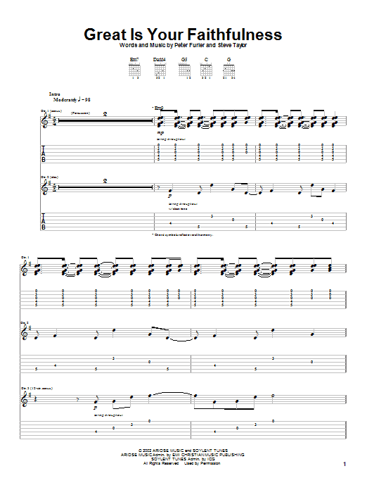 Newsboys Great Is Your Faithfulness Sheet Music Notes & Chords for Guitar Tab - Download or Print PDF Newsboys Great Is Your Faithfulness Sheet Music Notes & Chords for Guitar Tab - Download or Print PDF