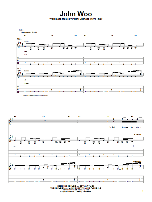 Newsboys John Woo Sheet Music Notes & Chords for Guitar Tab - Download or Print PDF