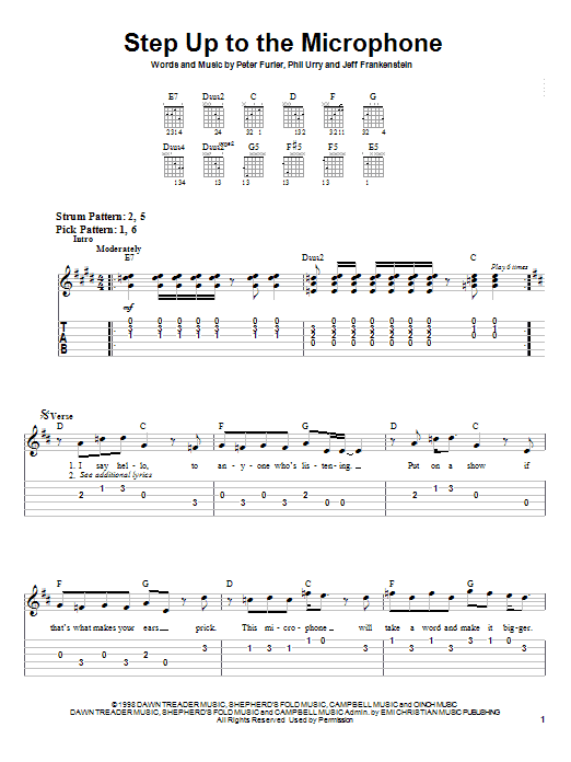 Newsboys Step Up To The Microphone Sheet Music Notes & Chords for Easy Guitar Tab - Download or Print PDF Newsboys Step Up To The Microphone Sheet Music Notes & Chords for Easy Guitar Tab - Download or Print PDF