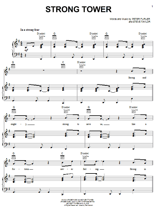 Newsboys Strong Tower Sheet Music Notes & Chords for Piano, Vocal & Guitar (Right-Hand Melody) - Download or Print PDF Newsboys Strong Tower Sheet Music Notes & Chords for Piano, Vocal & Guitar (Right-Hand Melody) - Download or Print PDF