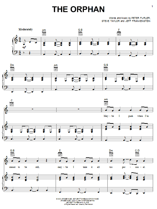 Newsboys The Orphan Sheet Music Notes & Chords for Piano, Vocal & Guitar (Right-Hand Melody) - Download or Print PDF Newsboys The Orphan Sheet Music Notes & Chords for Piano, Vocal & Guitar (Right-Hand Melody) - Download or Print PDF
