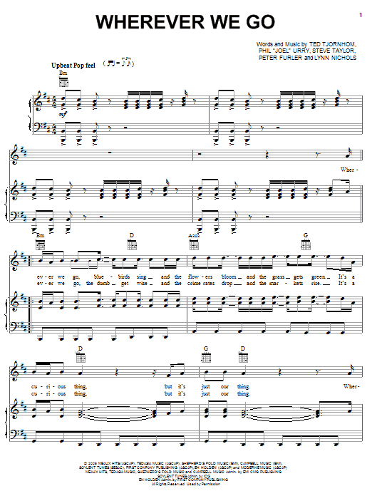 Newsboys Wherever We Go Sheet Music Notes & Chords for Piano, Vocal & Guitar (Right-Hand Melody) - Download or Print PDF Newsboys Wherever We Go Sheet Music Notes & Chords for Piano, Vocal & Guitar (Right-Hand Melody) - Download or Print PDF