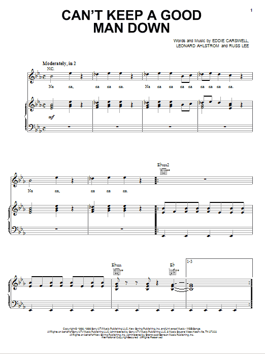 Newsong Can't Keep A Good Man Down Sheet Music Notes & Chords for Melody Line, Lyrics & Chords - Download or Print PDF