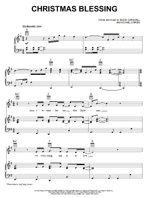 Newsong Christmas Blessing Sheet Music Notes & Chords for Piano, Vocal & Guitar (Right-Hand Melody) - Download or Print PDF