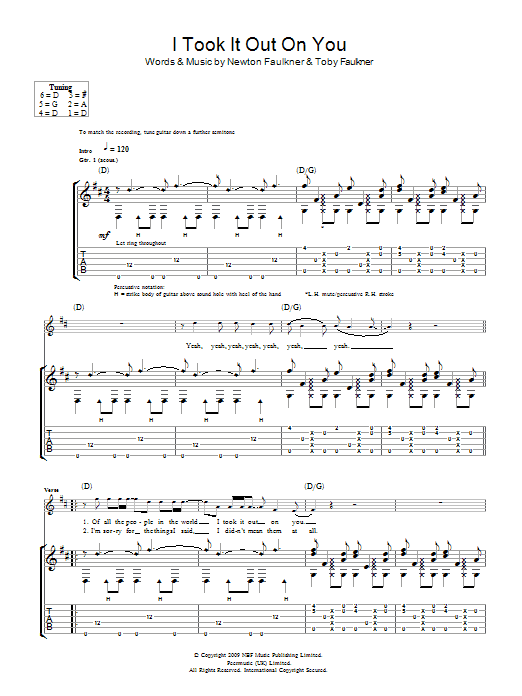 Newton Faulkner I Took It Out On You Sheet Music Notes & Chords for Guitar Tab - Download or Print PDF