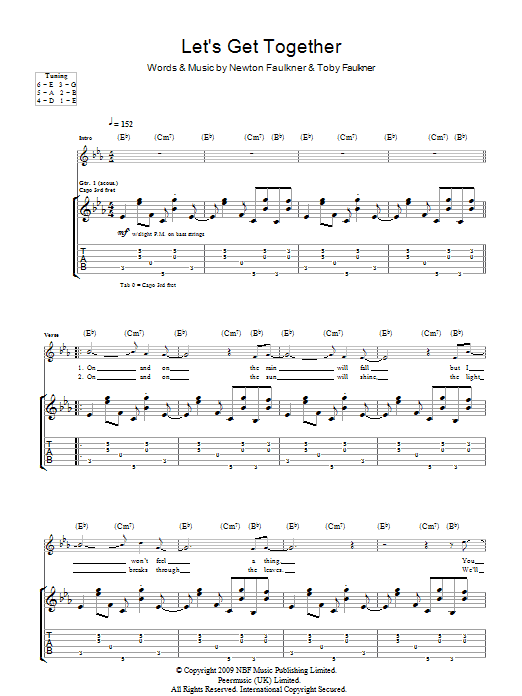 Newton Faulkner Let's Get Together Sheet Music Notes & Chords for Guitar Tab - Download or Print PDF