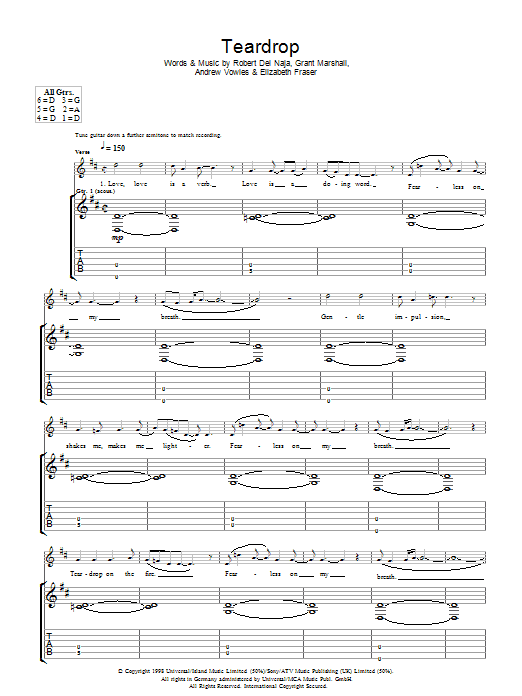 Newton Faulkner Teardrop Sheet Music Notes & Chords for Guitar Tab - Download or Print PDF