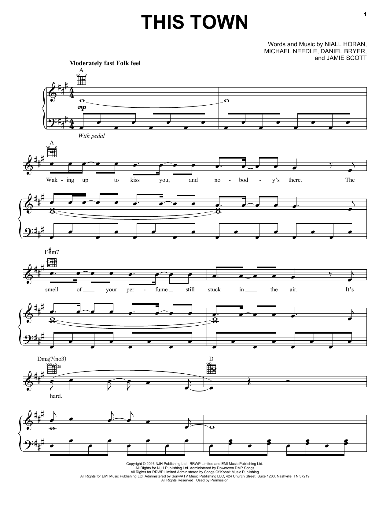 Niall Horan This Town Sheet Music Notes & Chords for Guitar Chords/Lyrics - Download or Print PDF