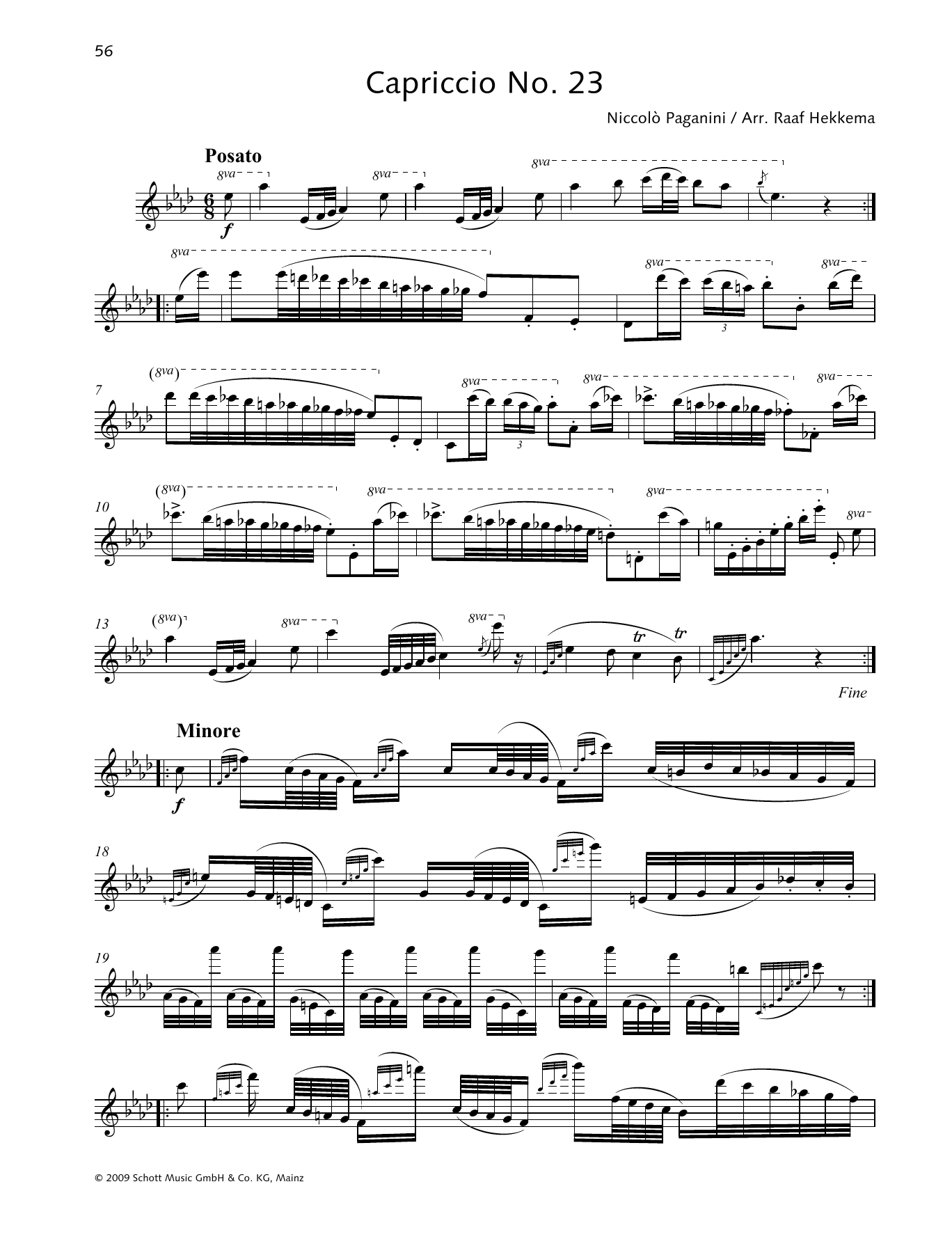 Niccolo Paganini Capriccio No. 23 Sheet Music Notes & Chords for Woodwind Solo - Download or Print PDF