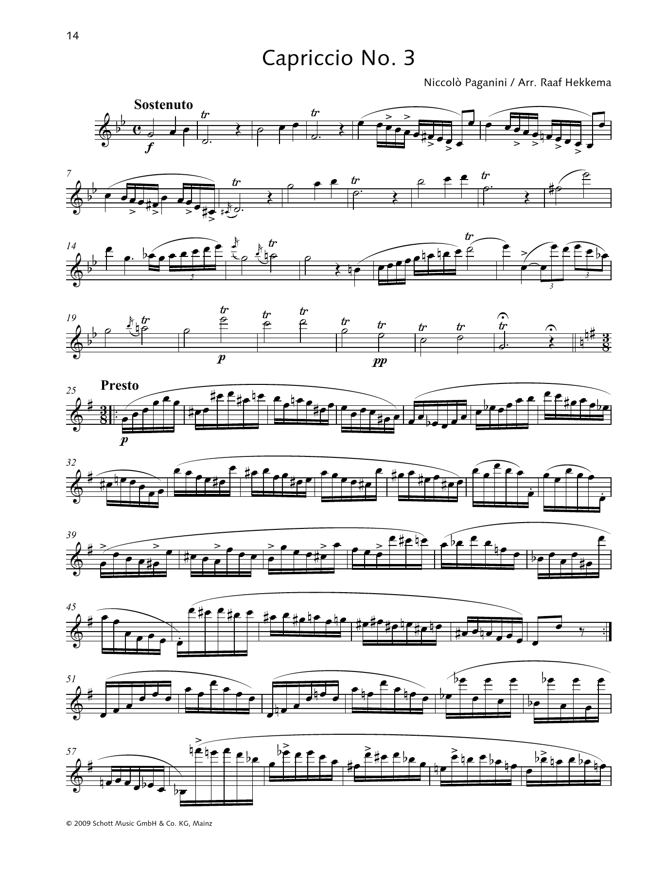 Niccolo Paganini Capriccio No. 3 Sheet Music Notes & Chords for Woodwind Solo - Download or Print PDF