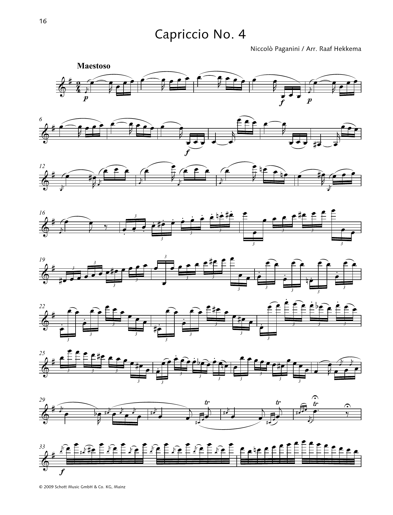 Niccolo Paganini Capriccio No. 4 Sheet Music Notes & Chords for Woodwind Solo - Download or Print PDF