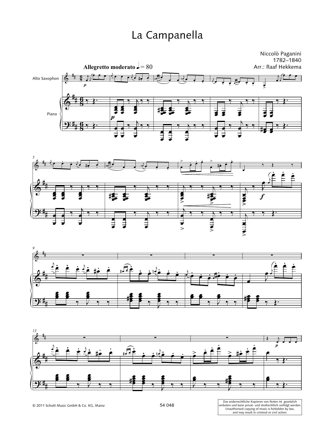 Niccolo Paganini La Campanella Sheet Music Notes & Chords for Woodwind Solo - Download or Print PDF