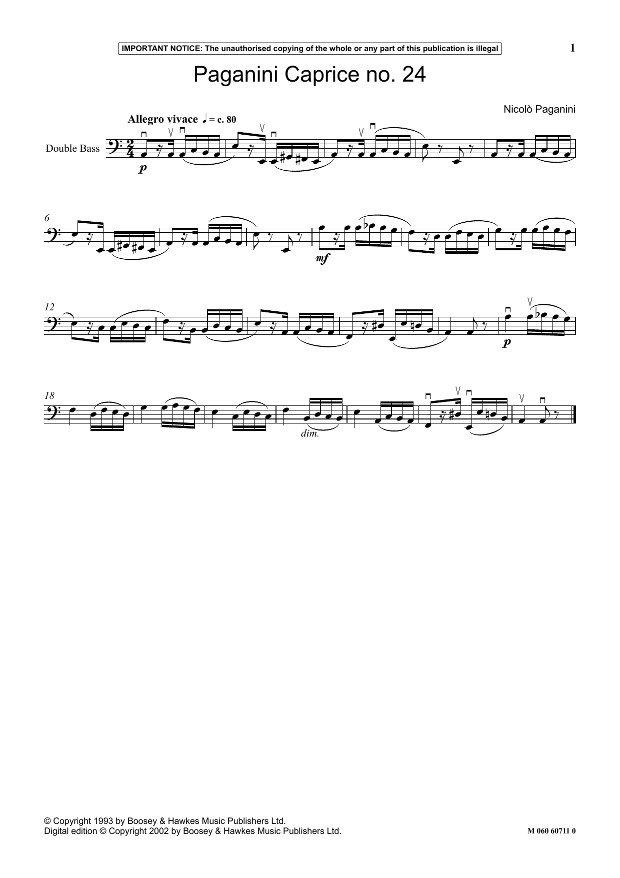 Nicolo Paganini Paganini Caprice No. 24 Sheet Music Notes & Chords for Instrumental Solo - Download or Print PDF