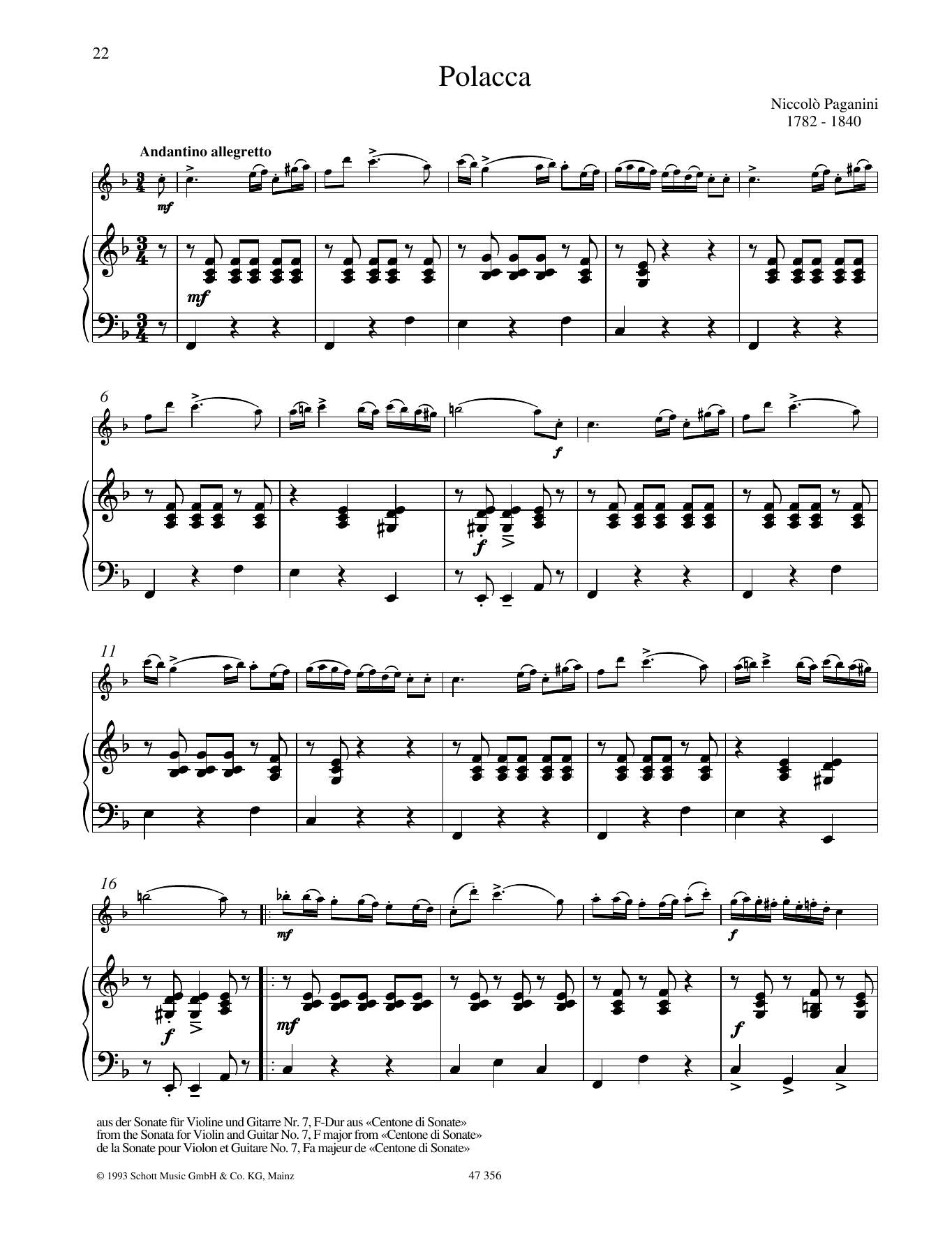 Niccolo Paganini Polacca Sheet Music Notes & Chords for Woodwind Solo - Download or Print PDF