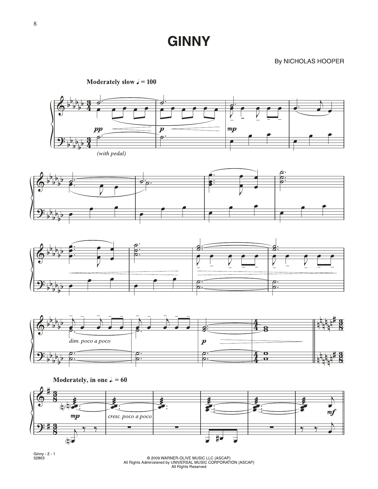 Nicholas Hooper Ginny (from Harry Potter) Sheet Music Notes & Chords for Piano Solo - Download or Print PDF