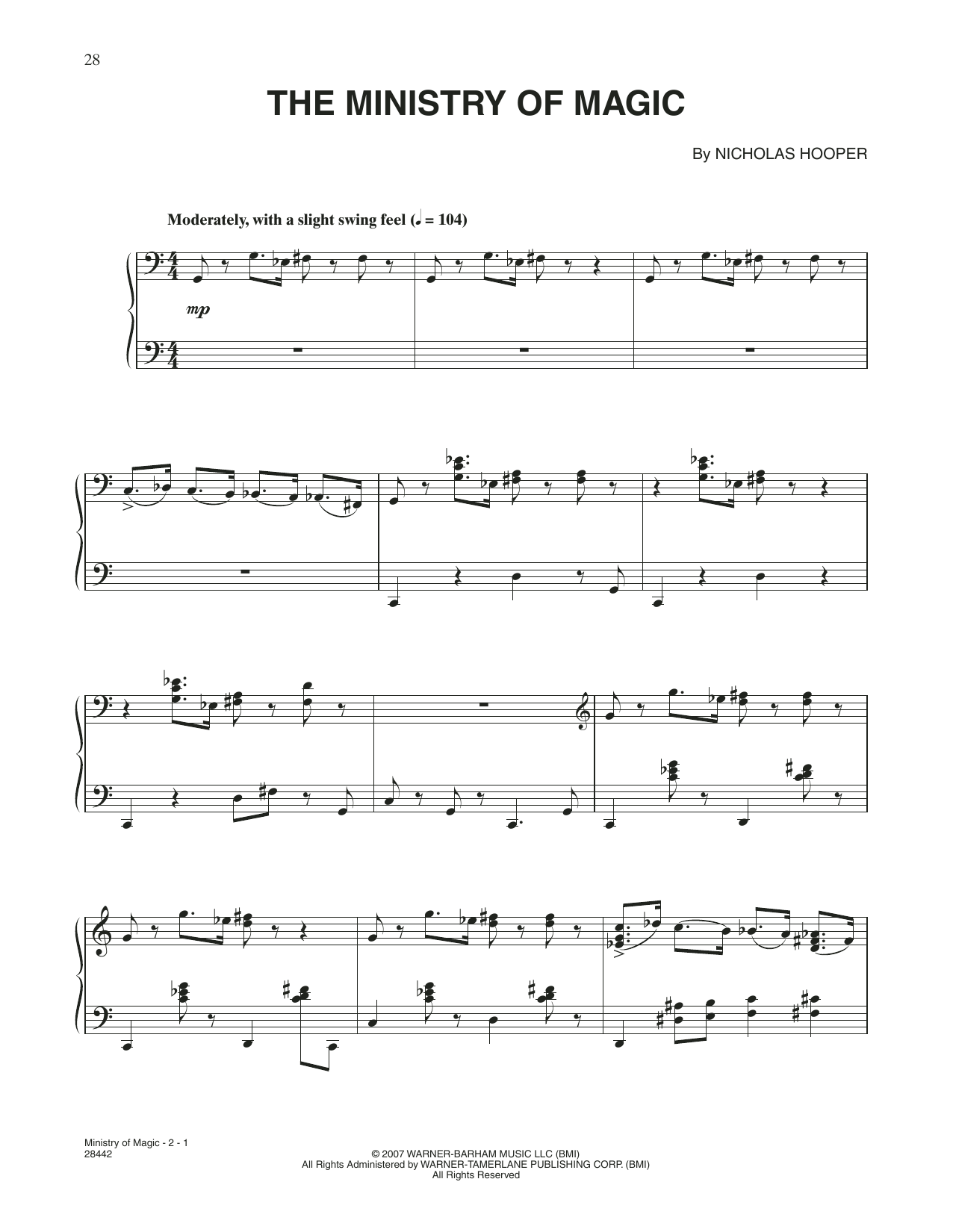 Nicholas Hooper The Ministry Of Magic (from Harry Potter) Sheet Music Notes & Chords for Piano Solo - Download or Print PDF