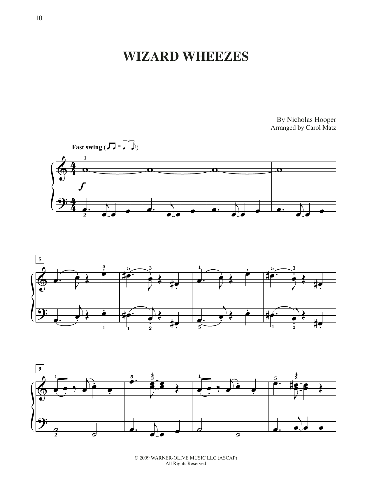Nicholas Hooper Wizard Wheezes (from Harry Potter) (arr. Carol Matz) Sheet Music Notes & Chords for Big Note Piano - Download or Print PDF
