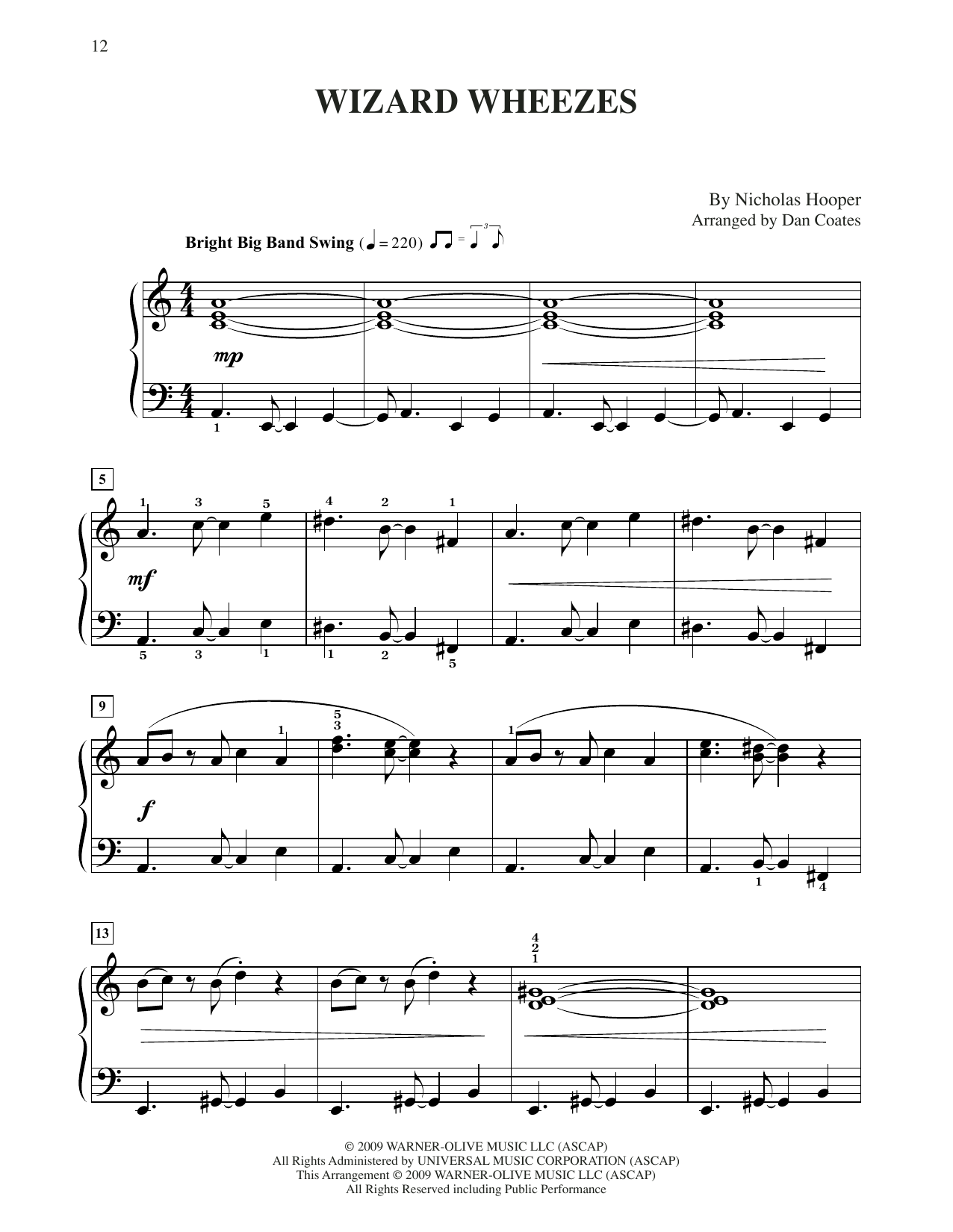 Nicholas Hooper Wizard Wheezes (from Harry Potter) (arr. Dan Coates) Sheet Music Notes & Chords for Easy Piano - Download or Print PDF