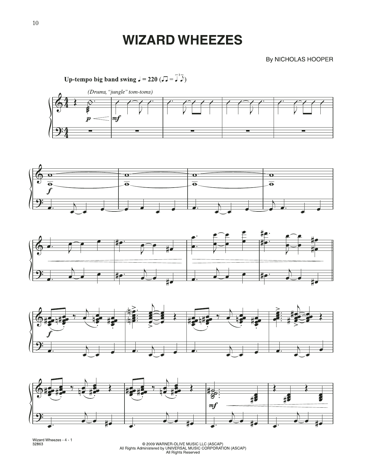Nicholas Hooper Wizard Wheezes (from Harry Potter) Sheet Music Notes & Chords for Piano Solo - Download or Print PDF