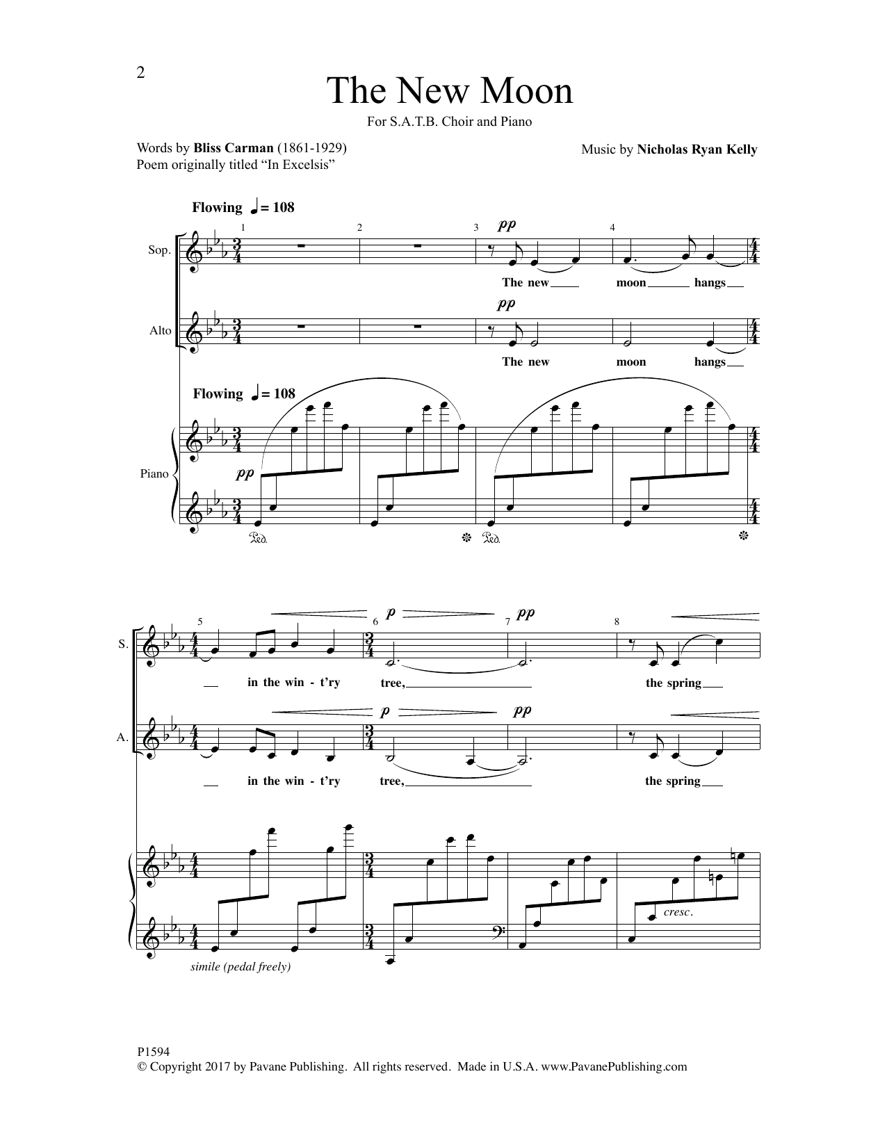 Nicholas Ryan Kelly The New Moon Sheet Music Notes & Chords for Choral - Download or Print PDF