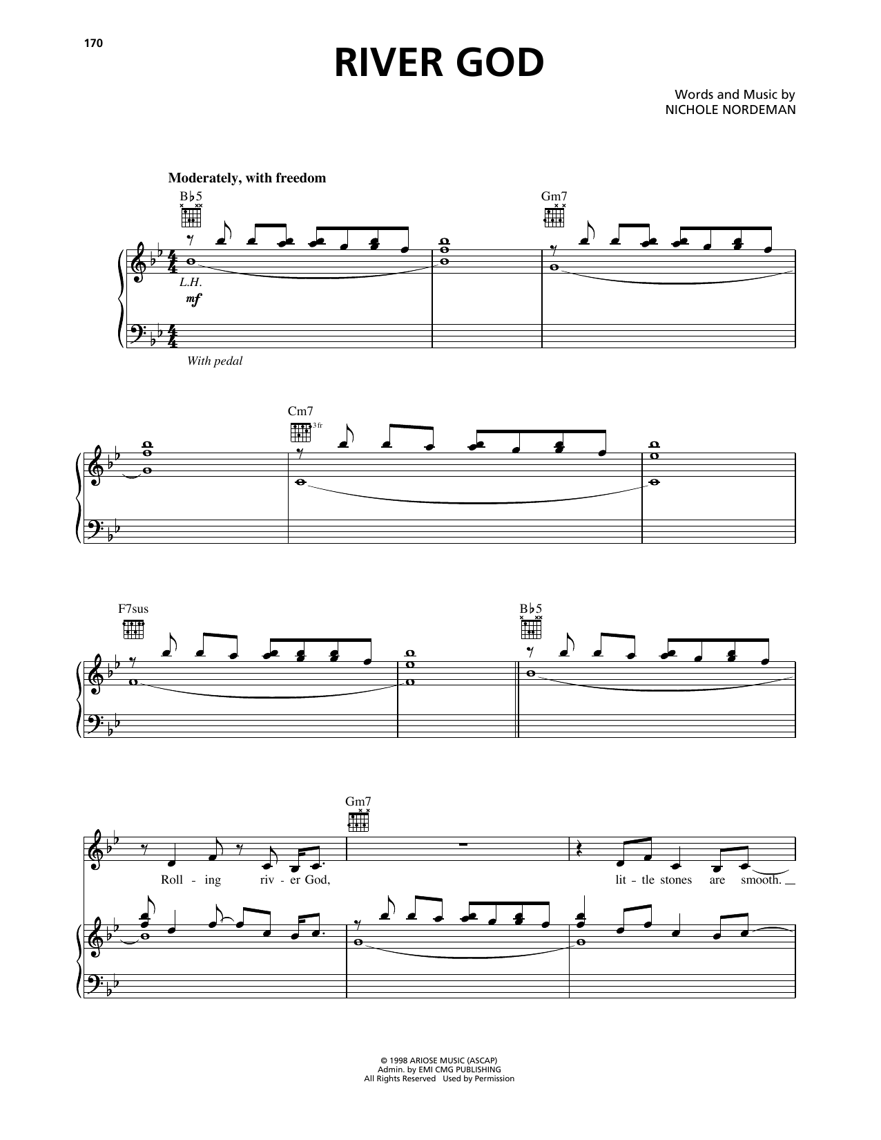 Nichole Nordeman River God Sheet Music Notes & Chords for Piano, Vocal & Guitar Chords (Right-Hand Melody) - Download or Print PDF