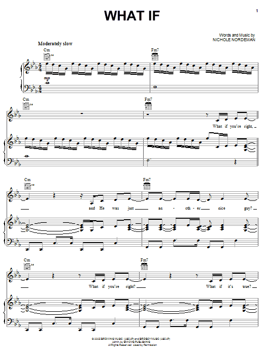 Nichole Nordeman What If Sheet Music Notes & Chords for Piano, Vocal & Guitar (Right-Hand Melody) - Download or Print PDF