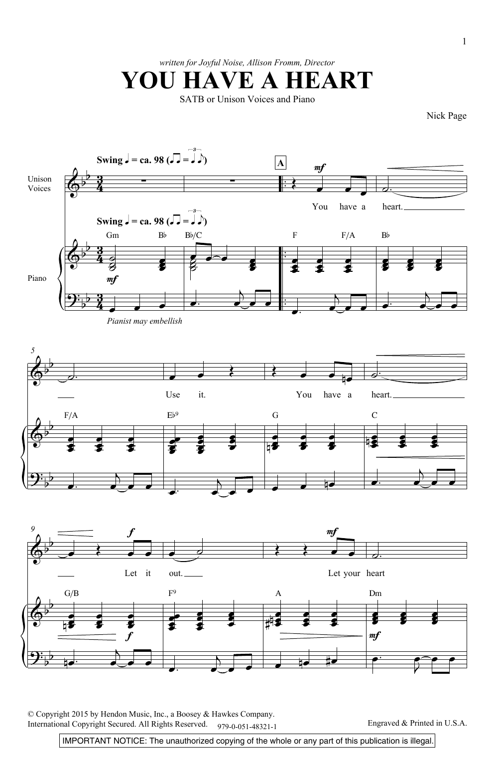 Nick Page You Have A Heart Sheet Music Notes & Chords for SATB Choir - Download or Print PDF
