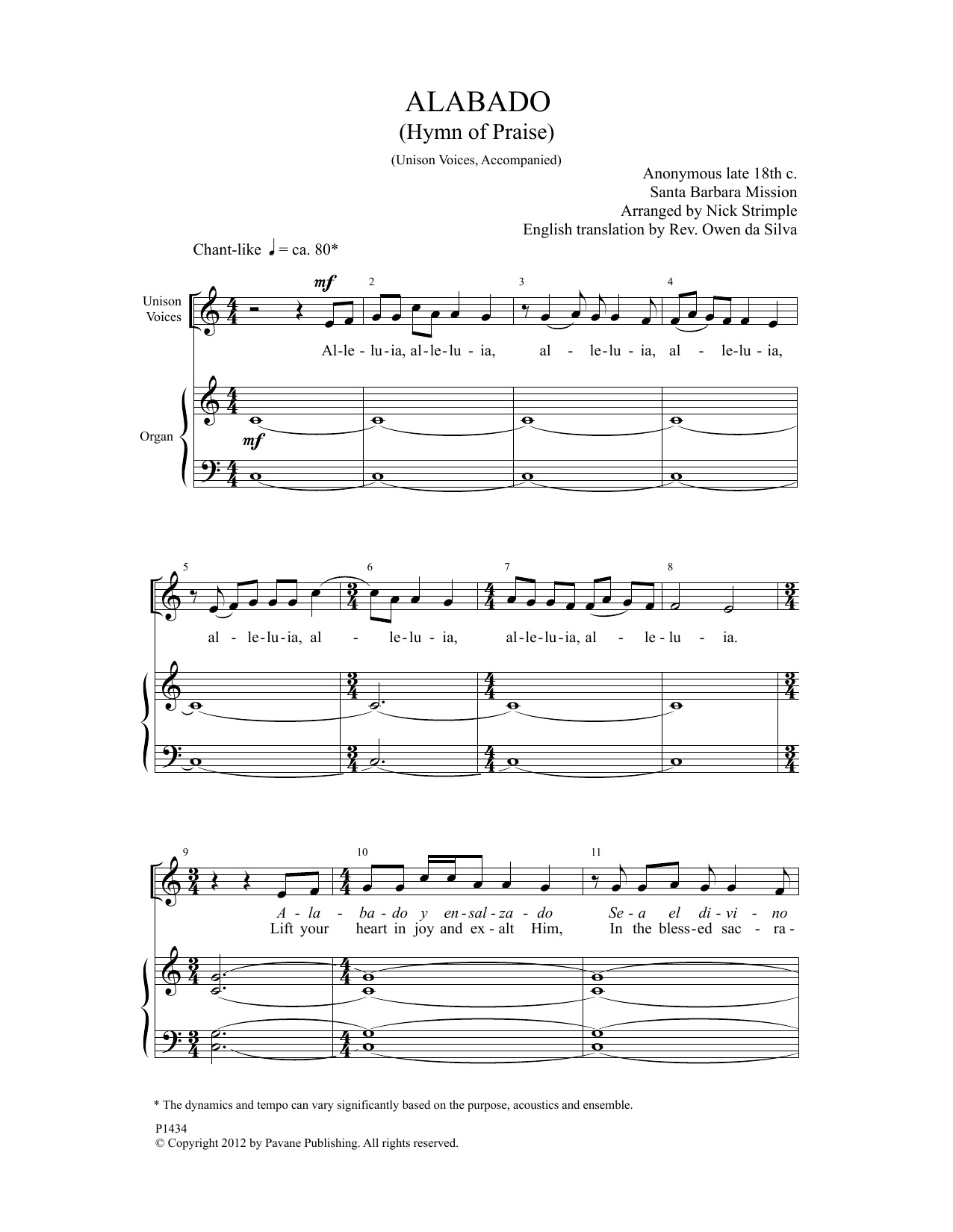 Nick Strimple Alabado Sheet Music Notes & Chords for Choral - Download or Print PDF