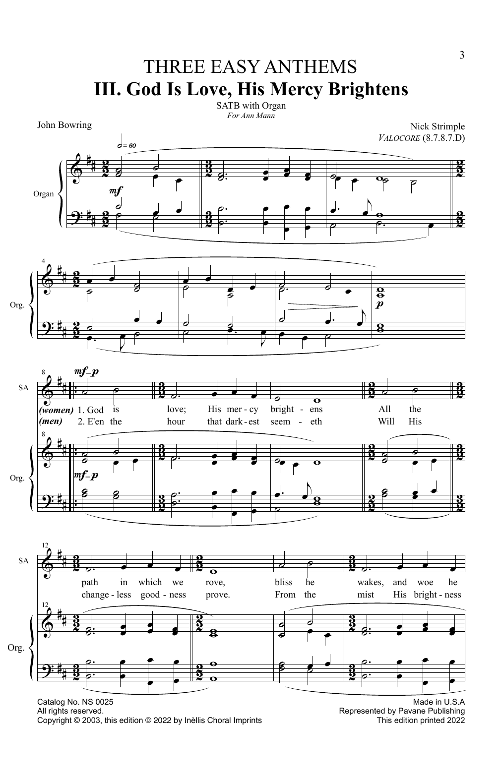 Nick Strimple God is Love, His Mercy Brightens Sheet Music Notes & Chords for SATB Choir - Download or Print PDF