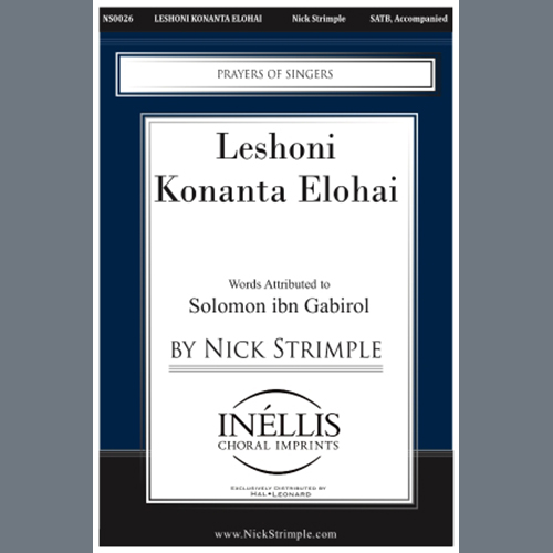 Nick Strimple, Leshoni Konanta Elohai, SATB Choir