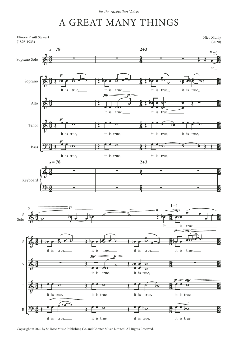 Nico Muhly A Great Many Things Sheet Music Notes & Chords for SATB Choir - Download or Print PDF