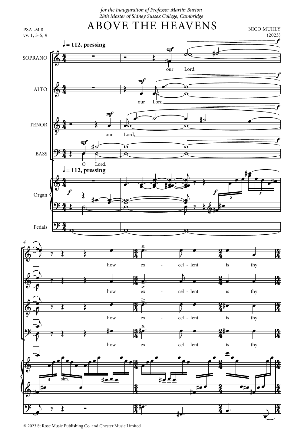 Nico Muhly Above The Heavens Sheet Music Notes & Chords for SATB Choir - Download or Print PDF