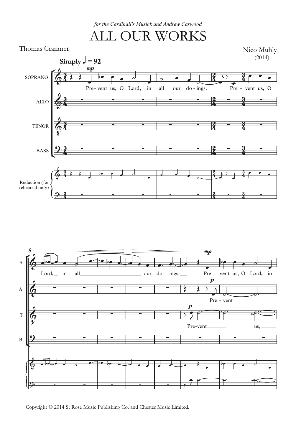 Nico Muhly All Our Works Sheet Music Notes & Chords for SATB Choir - Download or Print PDF