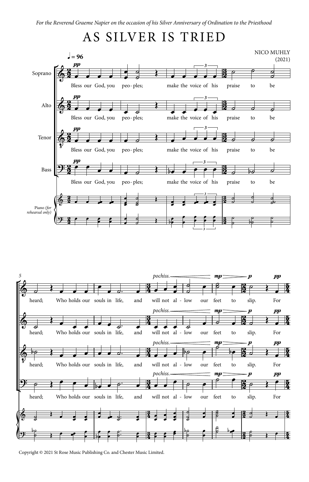 Nico Muhly As Silver Is Tried Sheet Music Notes & Chords for SATB Choir - Download or Print PDF