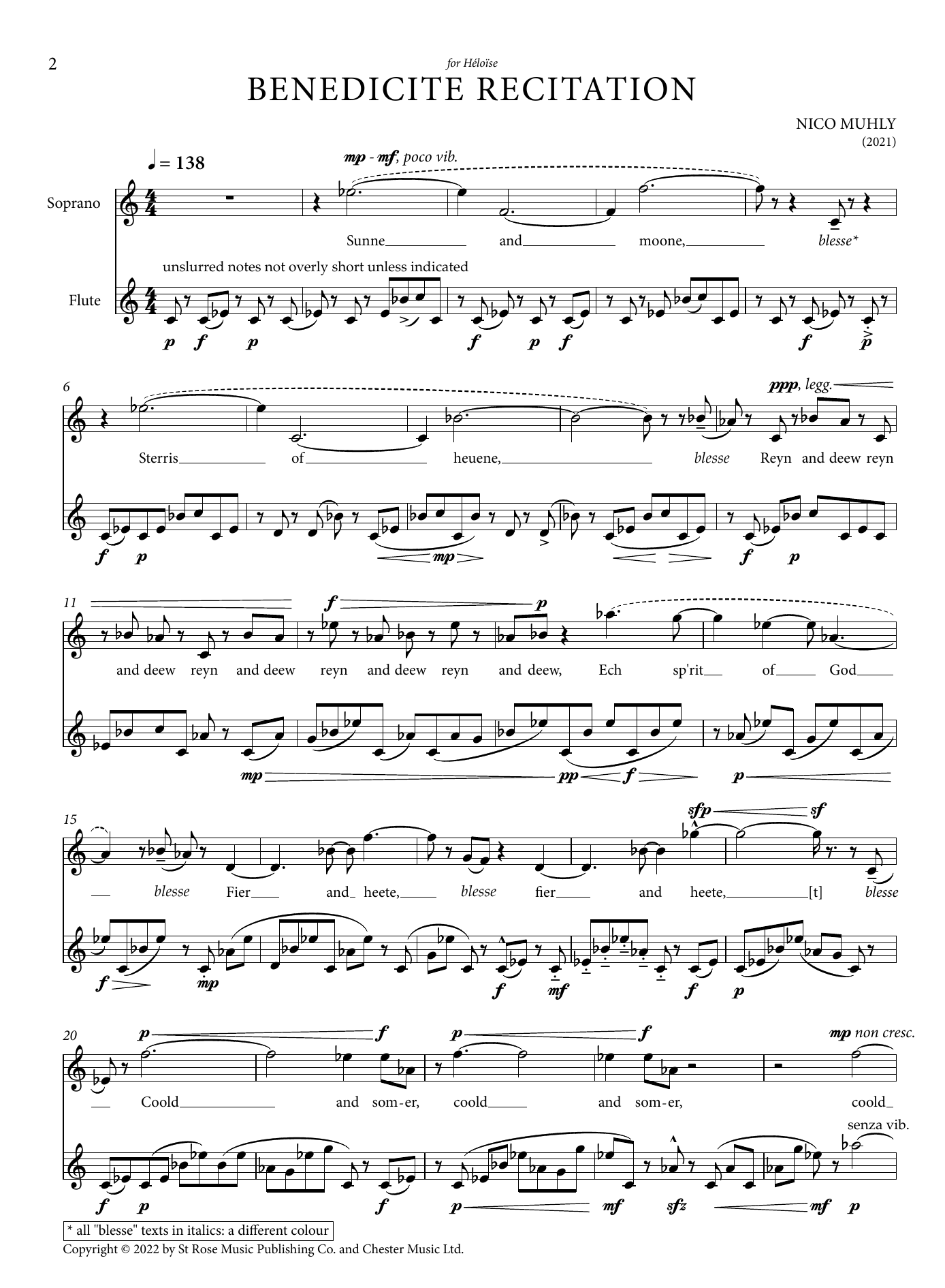 Nico Muhly Benedicite Recitation Sheet Music Notes & Chords for Vocal Solo - Download or Print PDF