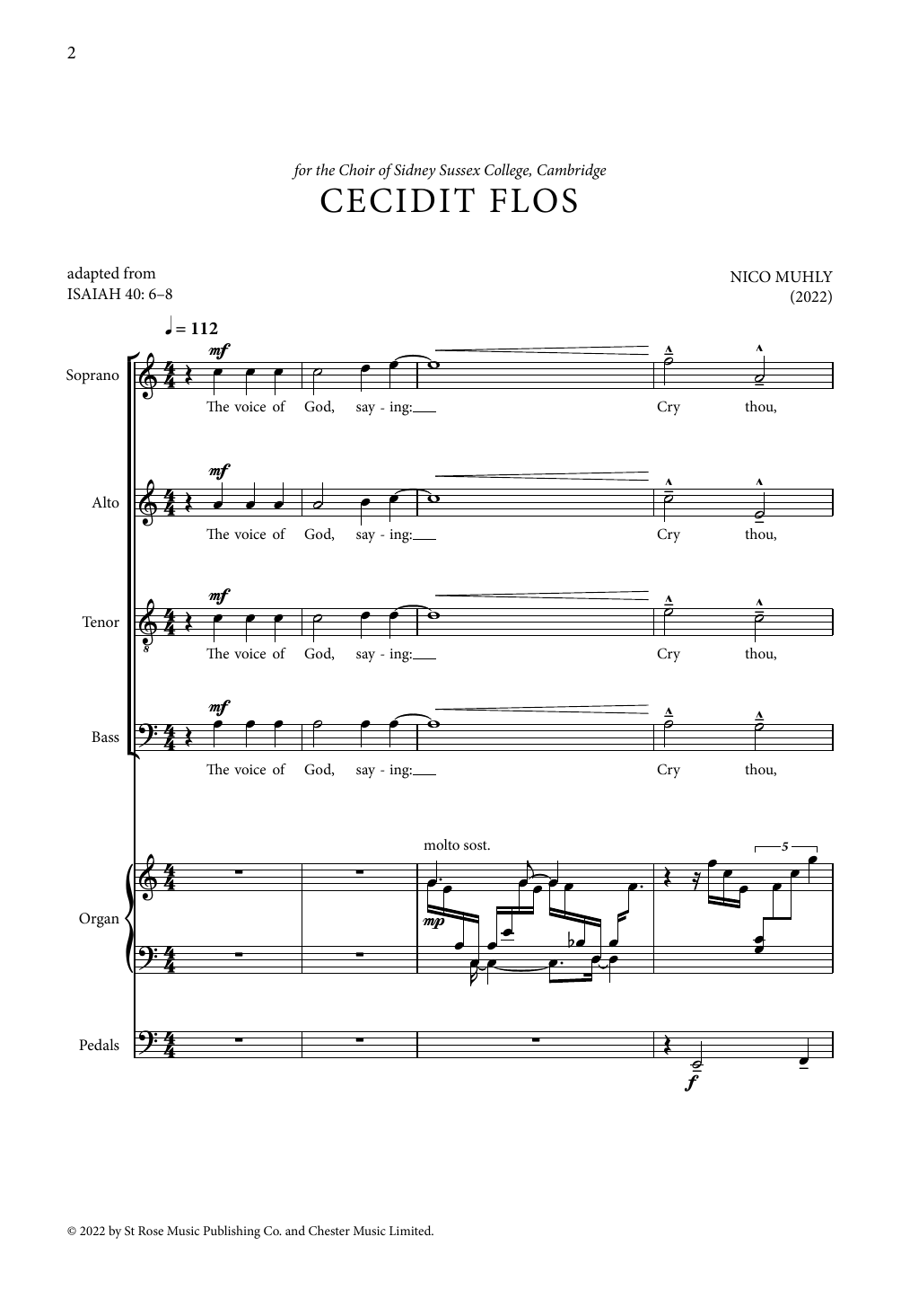 Nico Muhly Cecidit Flos Sheet Music Notes & Chords for SATB Choir - Download or Print PDF