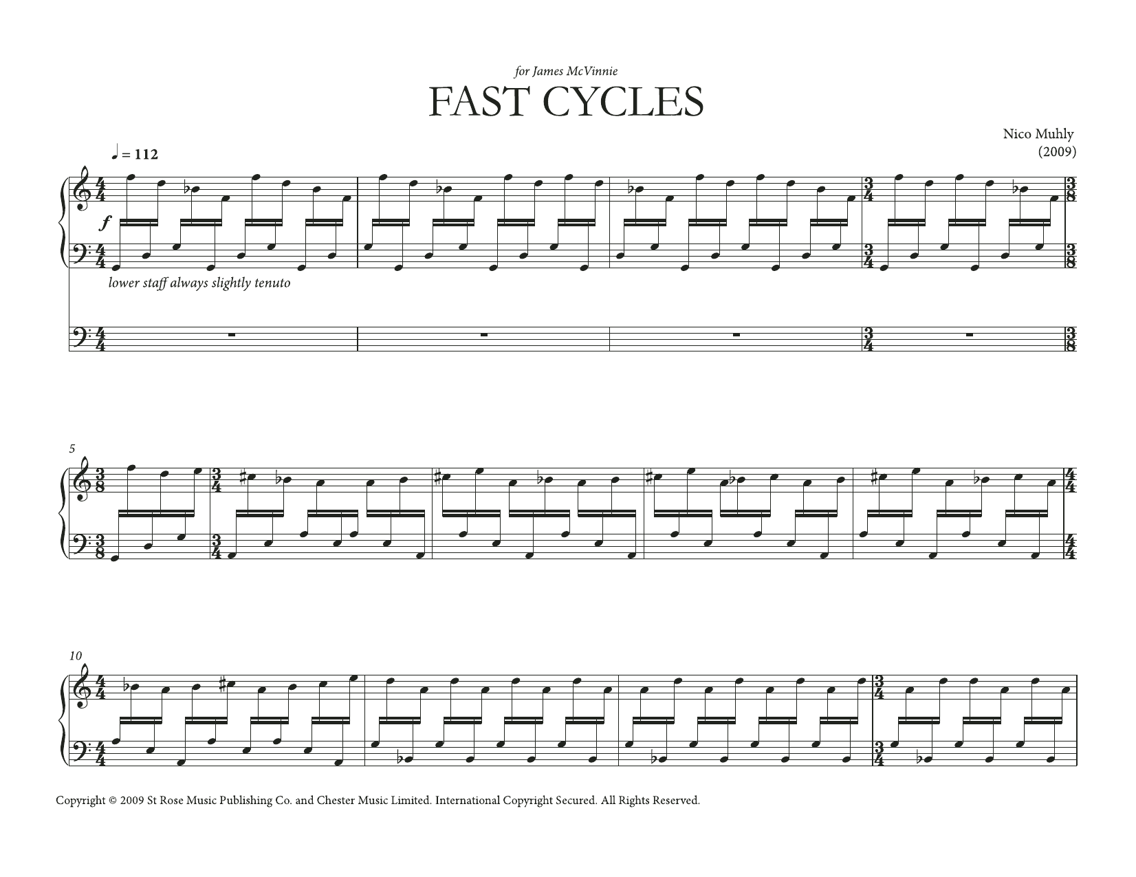 Nico Muhly Fast Cycles Sheet Music Notes & Chords for Organ - Download or Print PDF