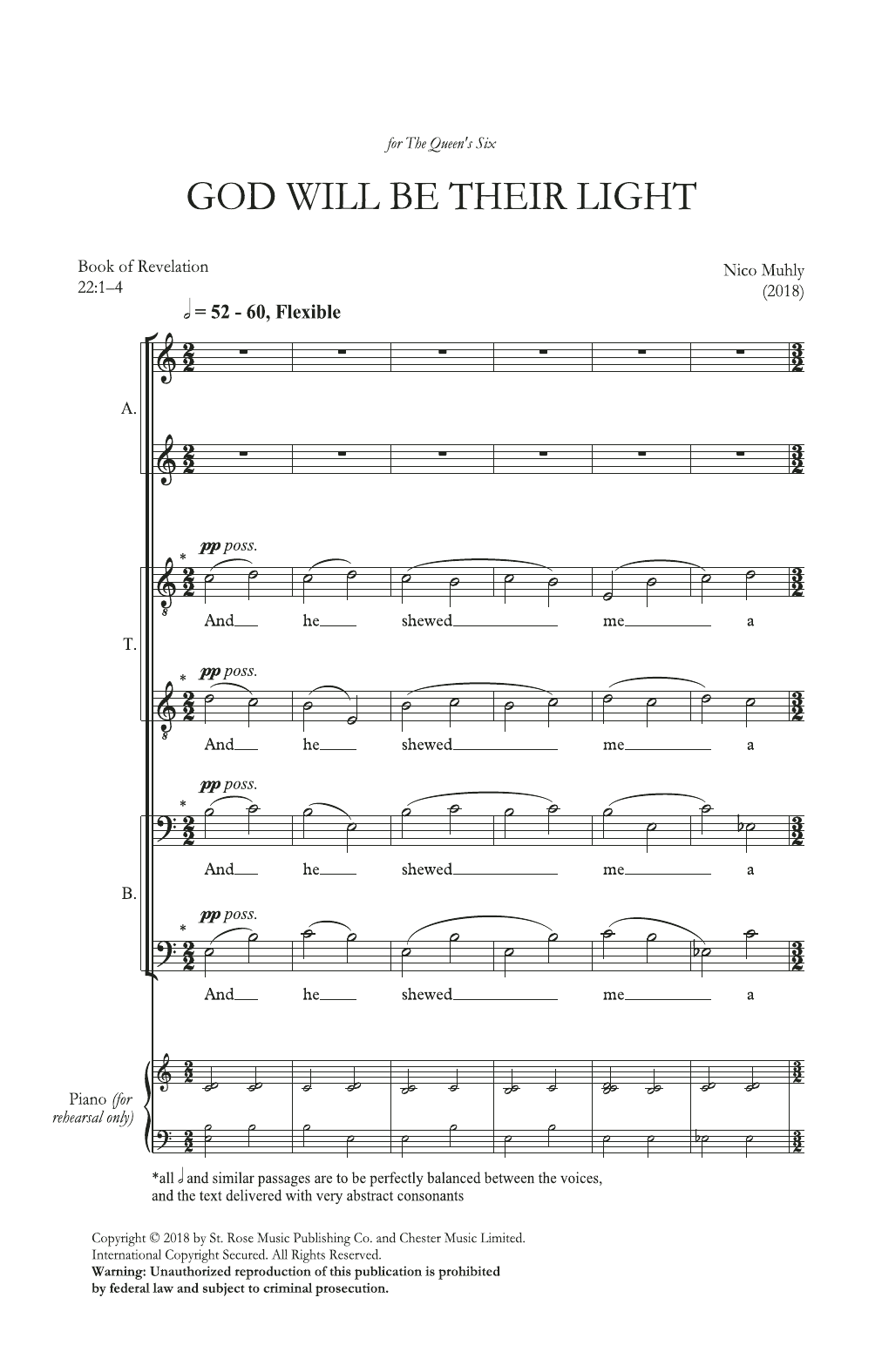 Nico Muhly God Will Be Their Light (AATTBB Choir) Sheet Music Notes & Chords for Choir - Download or Print PDF