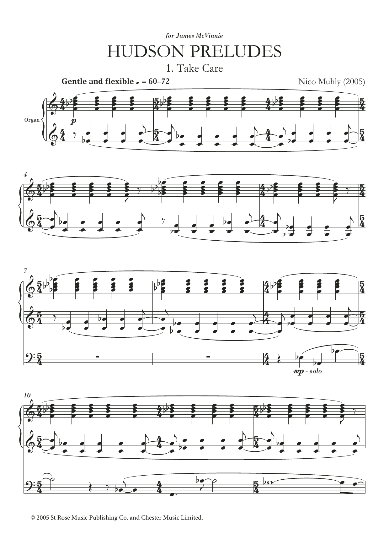 Nico Muhly Hudson Preludes Sheet Music Notes & Chords for Organ - Download or Print PDF
