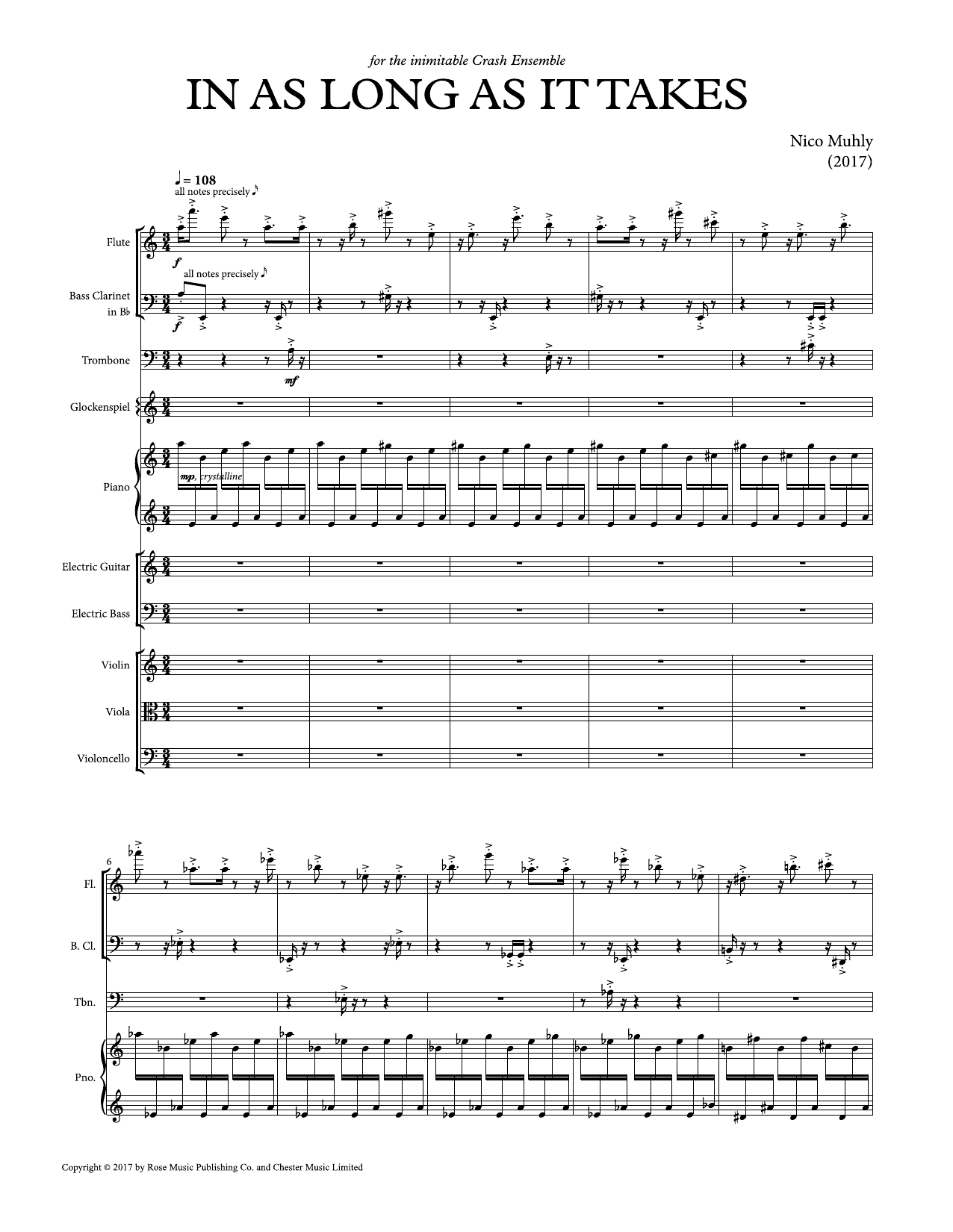 Nico Muhly In As Long As It Takes Sheet Music Notes & Chords for Percussion Ensemble - Download or Print PDF