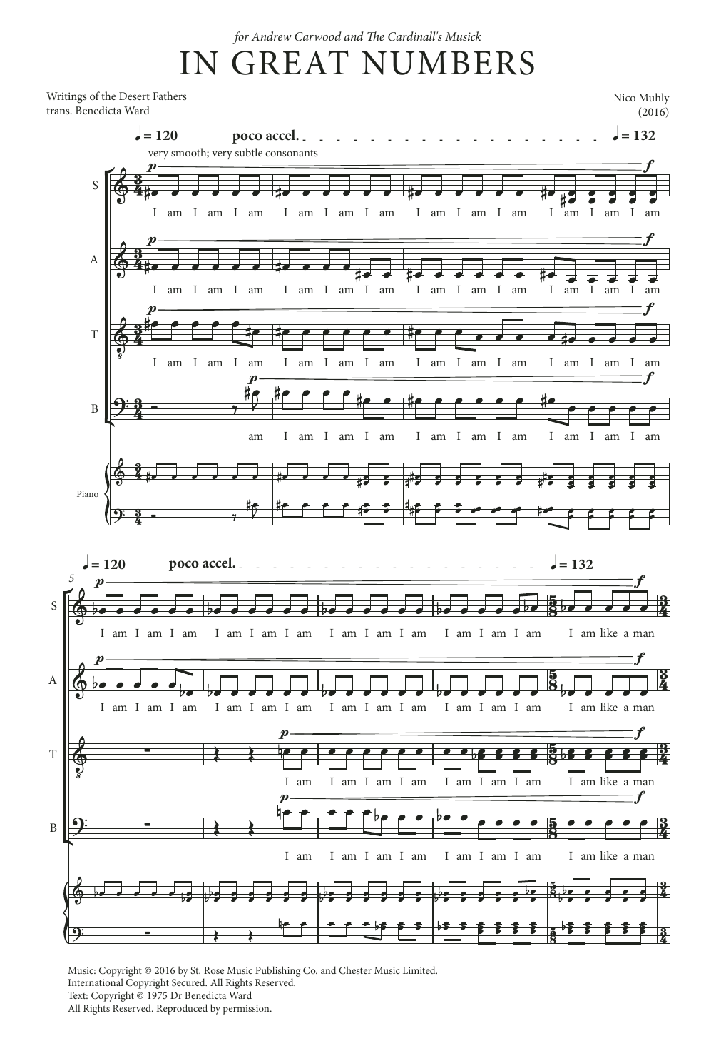 Nico Muhly In Great Numbers Sheet Music Notes & Chords for SATB - Download or Print PDF