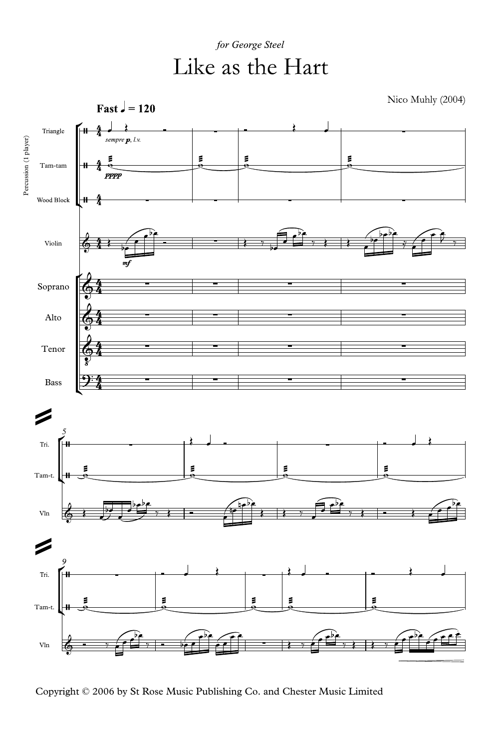 Nico Muhly Like As The Hart Sheet Music Notes & Chords for SATB Choir - Download or Print PDF