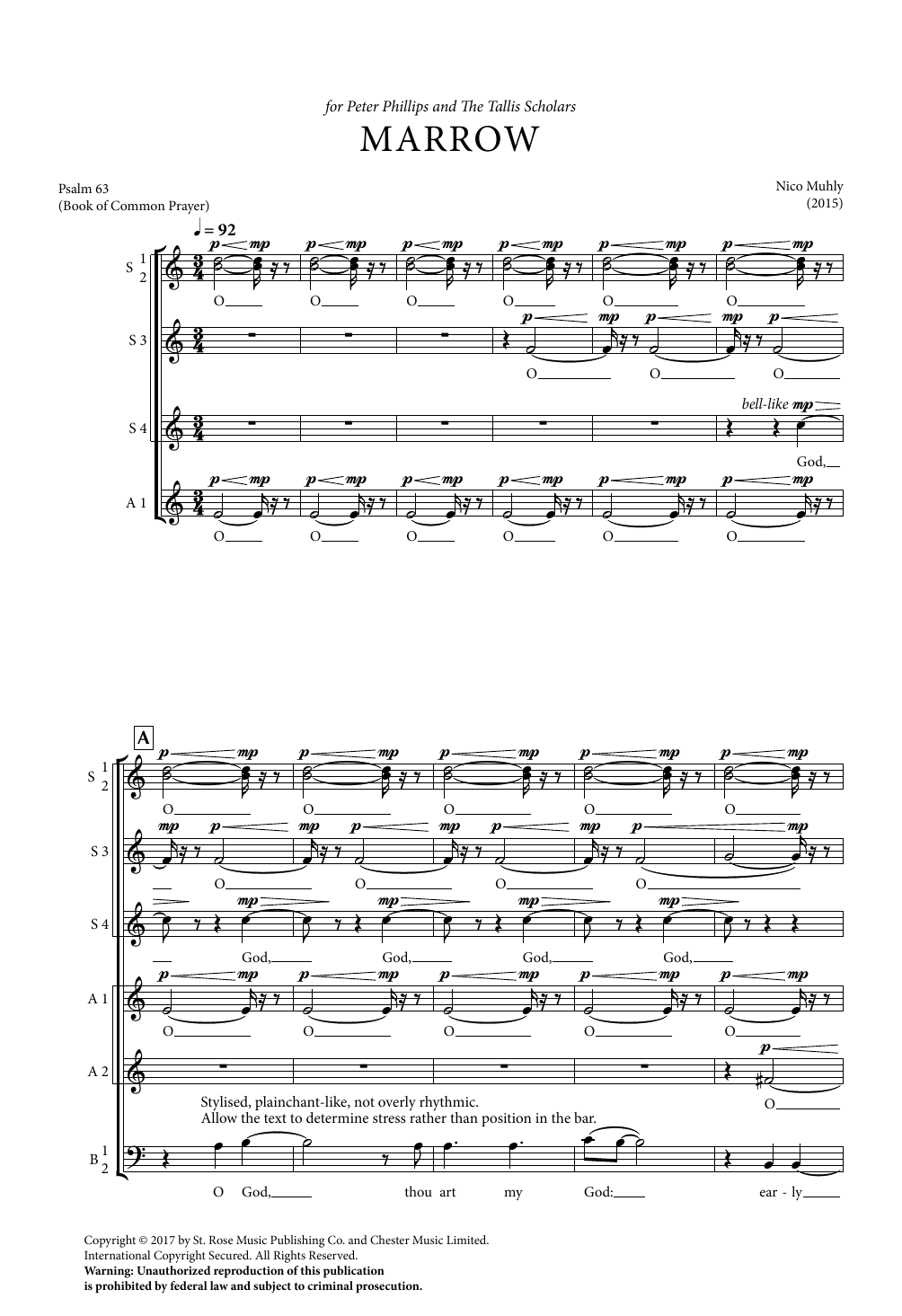 Nico Muhly Marrow Sheet Music Notes & Chords for SATB - Download or Print PDF