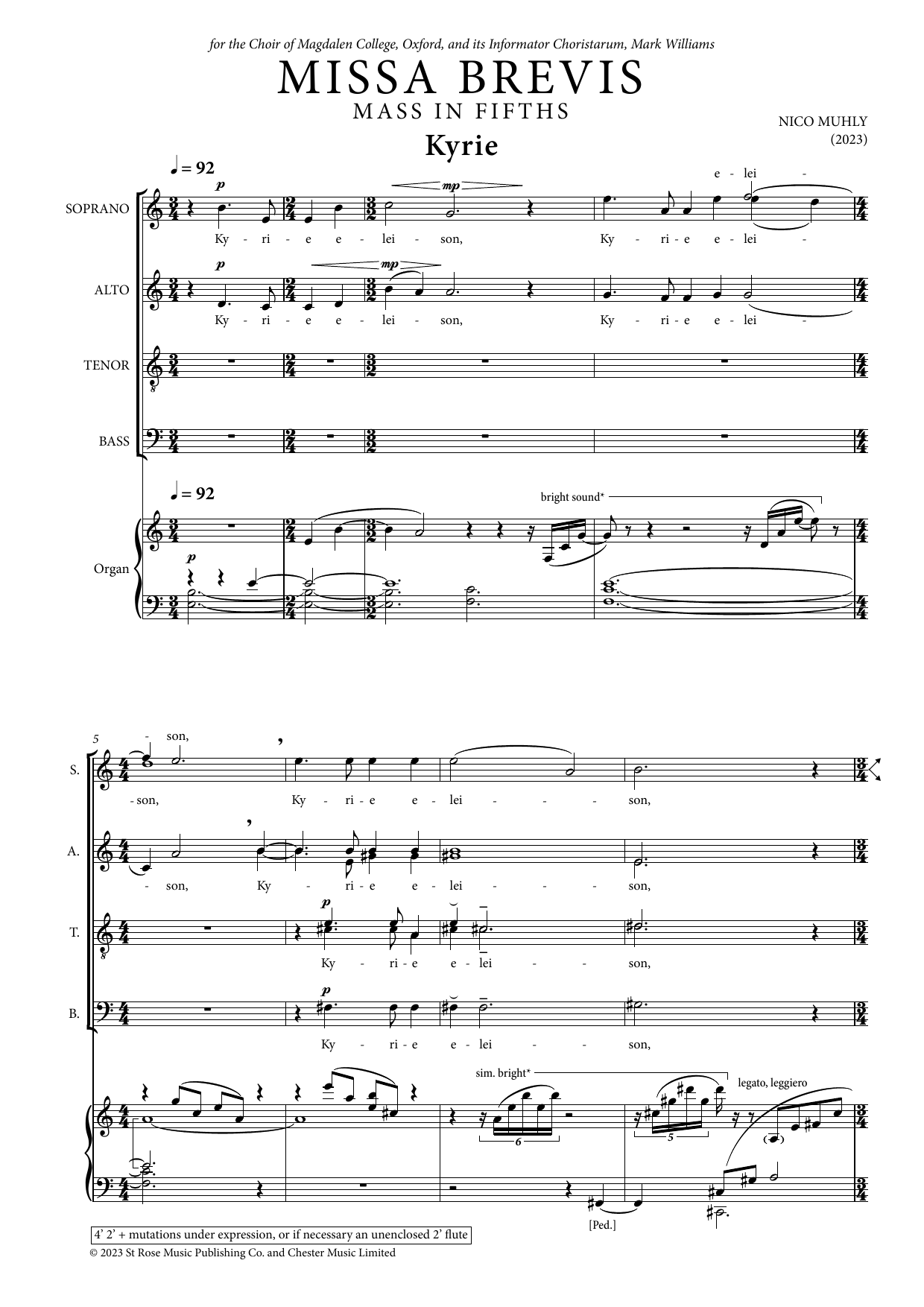 Nico Muhly Missa Brevis Sheet Music Notes & Chords for SATB Choir - Download or Print PDF
